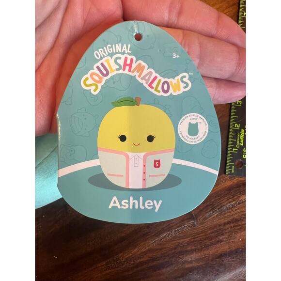 NWT Ashley the Apple Squishmallow, School Cardigan, 8", Green - Picture 3 of 6